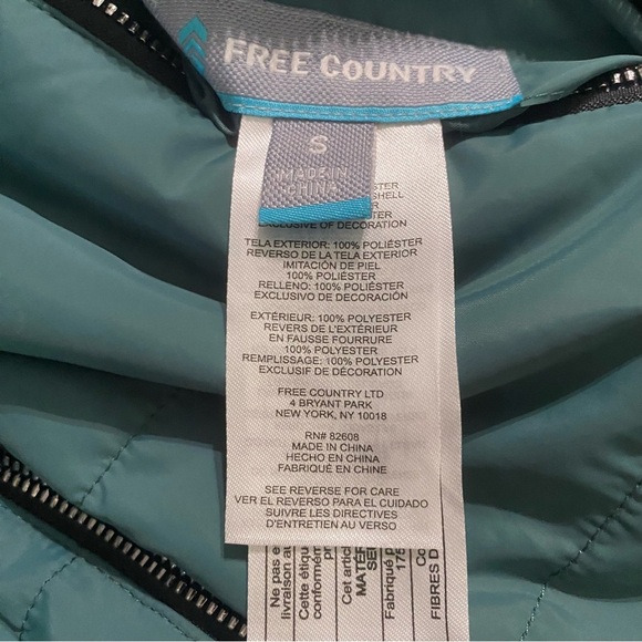 Free Country Green Free Cycle Clouds Lite Reversible Sherpa Vest - Picture 6 of 7